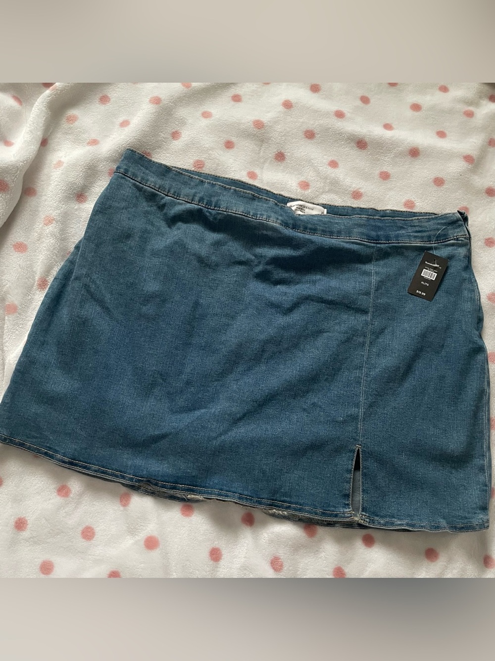 blue denim mini skort, brand new with tags